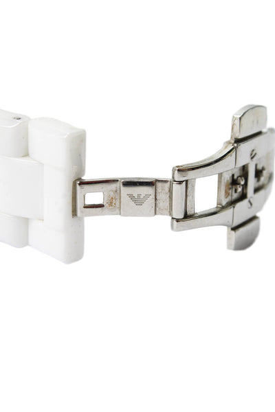 Emporio Armani Mens White Ceramic AR1408 Quartz Watch 32mm