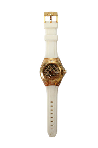 TechnoMarine Womens Gold Tone S Steel Cruise Monogram 115022 Quartz Watch 34mm