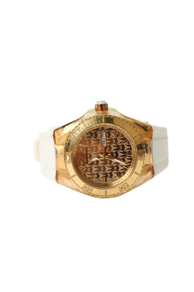 TechnoMarine Womens Gold Tone S Steel Cruise Monogram 115022 Quartz Watch 34mm
