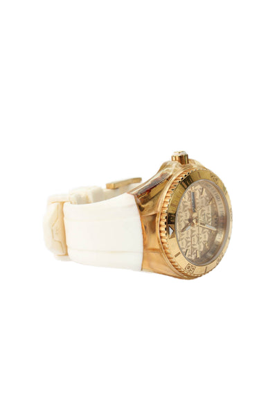 TechnoMarine Womens Gold Tone S Steel Cruise Monogram 115022 Quartz Watch 34mm
