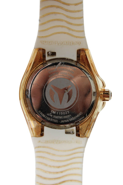 TechnoMarine Womens Gold Tone S Steel Cruise Monogram 115022 Quartz Watch 34mm