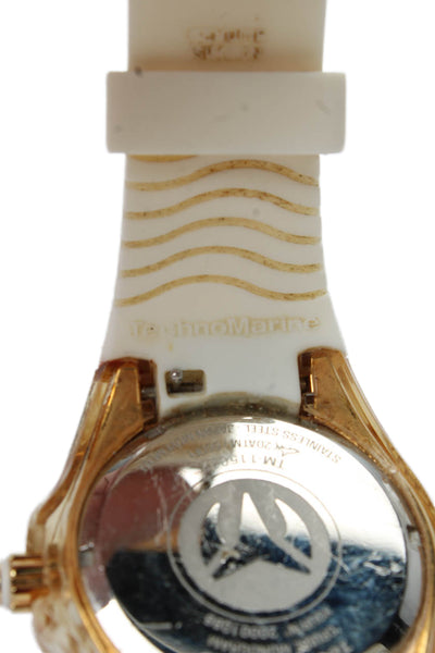 TechnoMarine Womens Gold Tone S Steel Cruise Monogram 115022 Quartz Watch 34mm