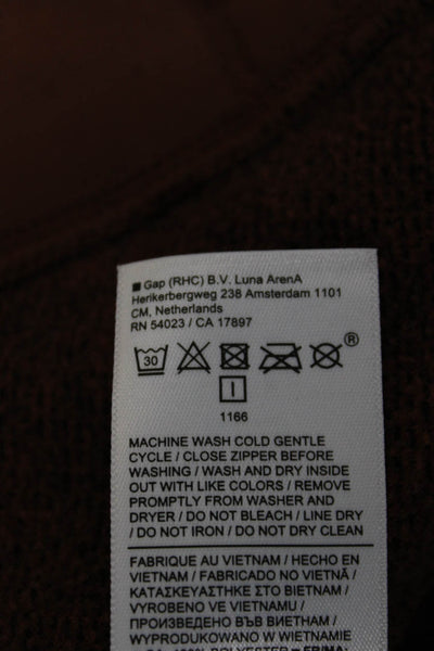 Athleta Womens Flecked Brown Basic Jacket Zip Polyester Long Sleeve Size XS