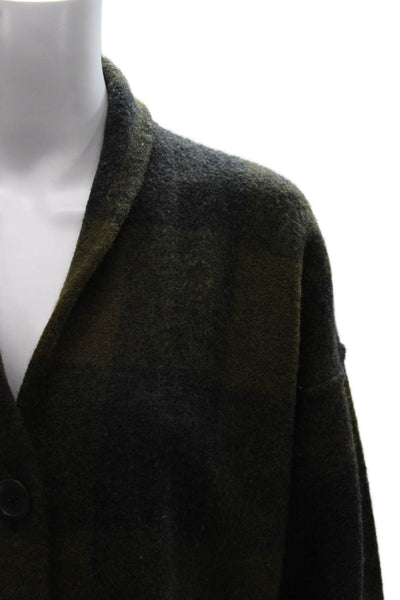 Madewell Women Cardigan Merino Check Button Green Size 2XS