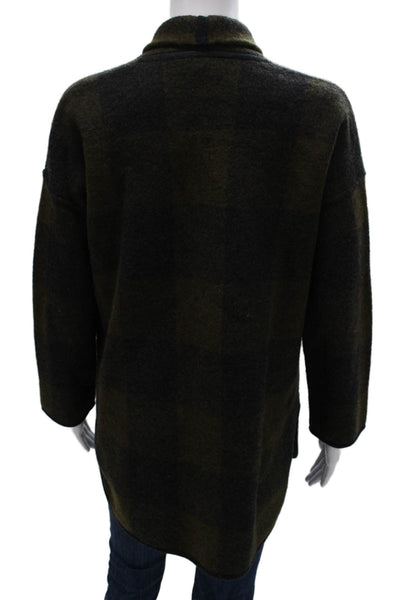 Madewell Women Cardigan Merino Check Button Green Size 2XS