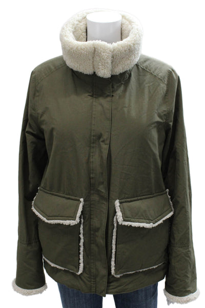 Thread & Supply Women Military Jacket Green Snap Long Sleeve Size S