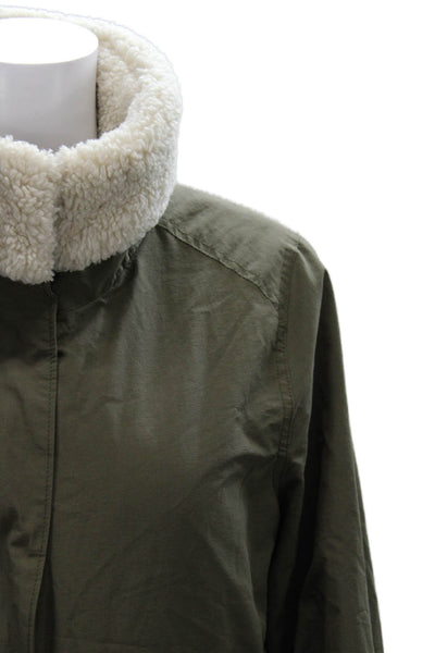 Thread & Supply Women Military Jacket Green Snap Long Sleeve Size S