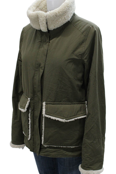 Thread & Supply Women Military Jacket Green Snap Long Sleeve Size S