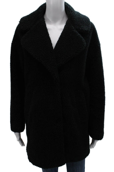Abercrombie & Fitch Women Black Overcoat Button Polyester Long Sleeve Size XS