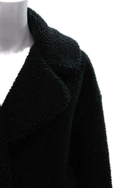 Abercrombie & Fitch Women Black Overcoat Button Polyester Long Sleeve Size XS