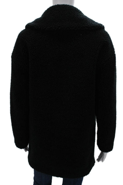 Abercrombie & Fitch Women Black Overcoat Button Polyester Long Sleeve Size XS
