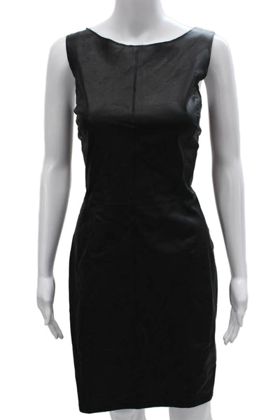 Velvet by Graham & Spencer Women Sleeveless Boat Neck Sheath Dress Black Size L