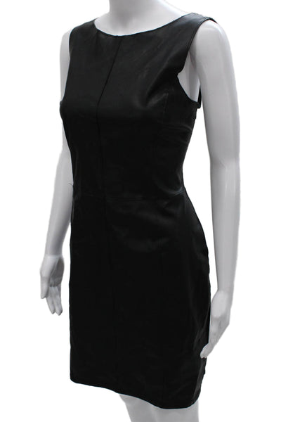 Velvet by Graham & Spencer Women Sleeveless Boat Neck Sheath Dress Black Size L