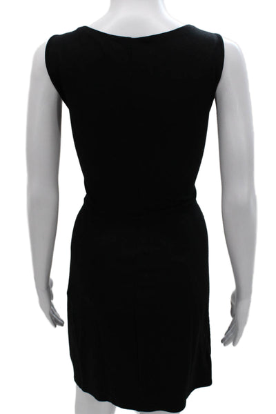 Velvet by Graham & Spencer Women Sleeveless Boat Neck Sheath Dress Black Size L