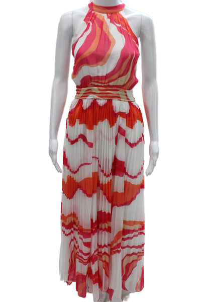 Rococo Sand Womens Maxi Dress Halter Geometric Multicolor Polyester Size M