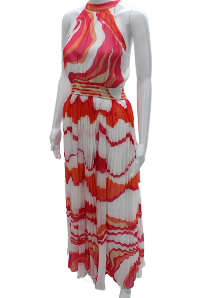 Rococo Sand Womens Maxi Dress Halter Geometric Multicolor Polyester Size M
