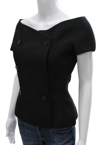 Christian Dior Black Button Top Size 6