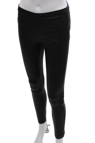 Helmut Lang Womens Ankle Black Lamb Leather Leggings Size 4