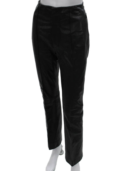 Frame Womens Dress Pants Lamb Leather Black Zip Size 2