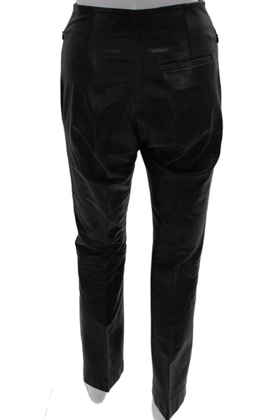 Frame Womens Dress Pants Lamb Leather Black Zip Size 2