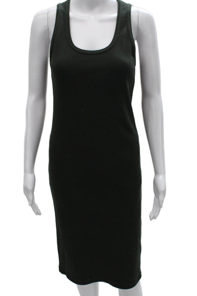 Bottega Veneta Women Green Tank Dress Cotton Knee Length Size XS