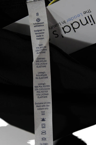 Lululemon x SoulCycle Womens Capri Leggings Black Nylon Skull Size 8
