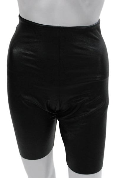 Commando Women Biker Shorts Black Polyester Pull On Size L