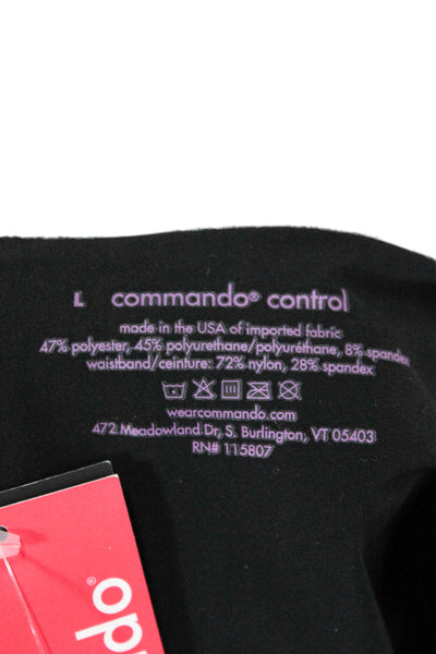 Commando Women Biker Shorts Black Polyester Pull On Size L