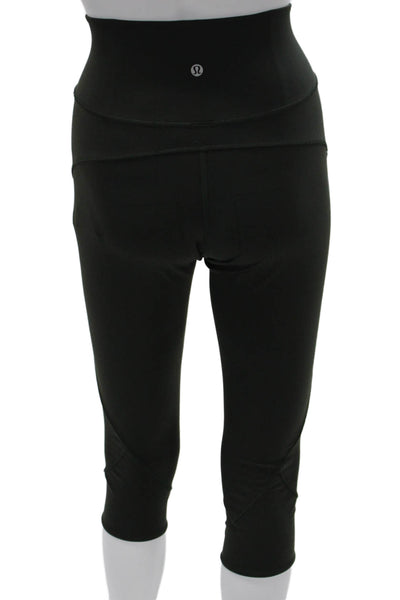 Lululemon Womens Green Capri Leggings Nylon Pull On Size 8
