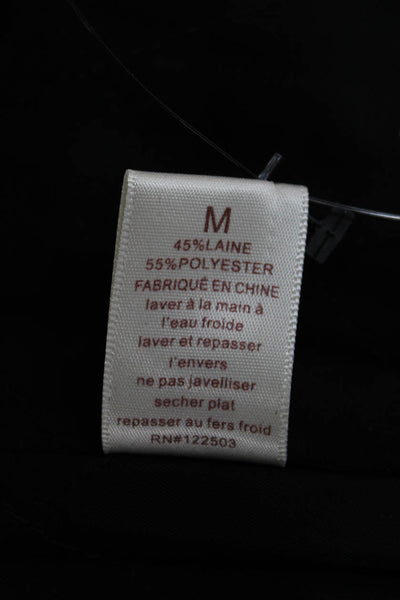 Torn by Ronny Kobo Womens Bomber Jacket Black Wool Blend Zip Size M