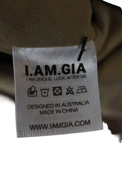 I. Am. Gia. Women Cropped Blouse Beige Tie Size L