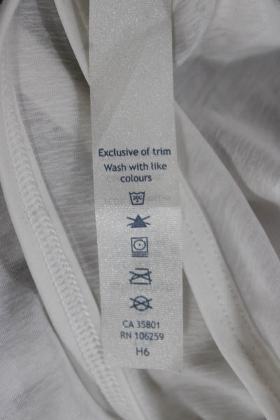 Lululemon Women Basic Tank White Round Neck Sleeveless Polyester Size 10
