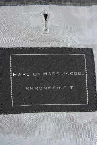 Marc By Marc Jacobs Mens Striped Linen Blazer Gray Button Size M