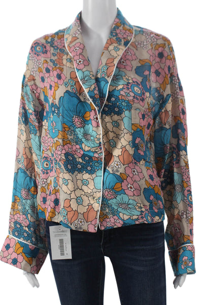 Dodo Bar Or Womens Multicolor Cotton Collared Long Sleeve Button Up Top Size S