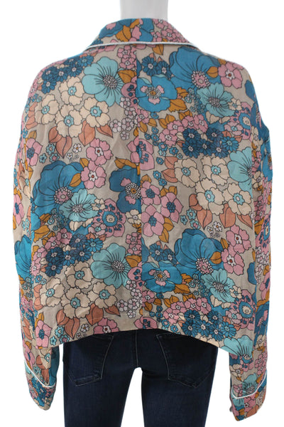 Dodo Bar Or Womens Multicolor Cotton Collared Long Sleeve Button Up Top Size S