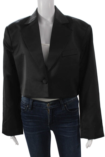 We Wore What Womens Black Polyester Long Sleeve Blazer Size S