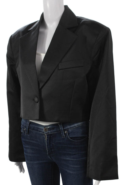 We Wore What Womens Black Polyester Long Sleeve Blazer Size S