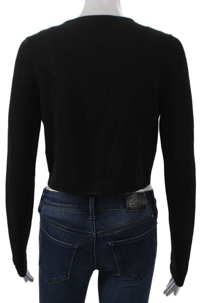 We Wore What Womens Black Cardigan Long Sleeve Round Neck Size S