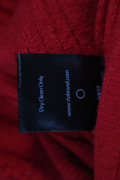 R+A Women Pullover Sweater Red Viscose Round Neck Long Sleeve Fall Size S