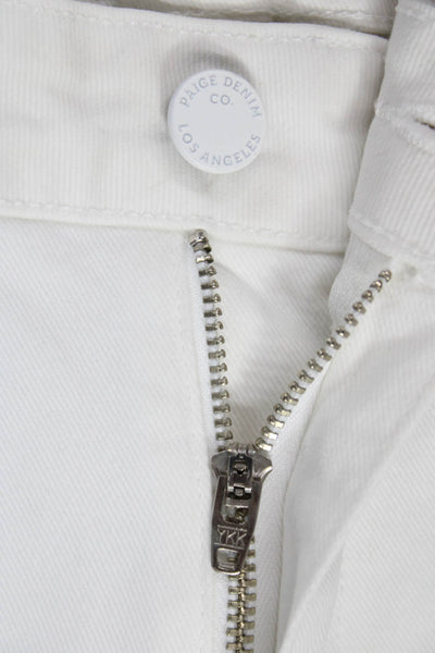 Paige Womens Ankle Jeans White Cotton Mid Rise Button Size 28
