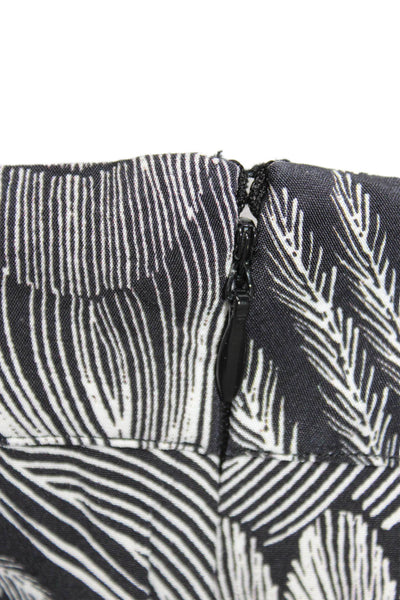 Robert Graham Womens Dress Pants Black Silk Geometric Zip Size 8