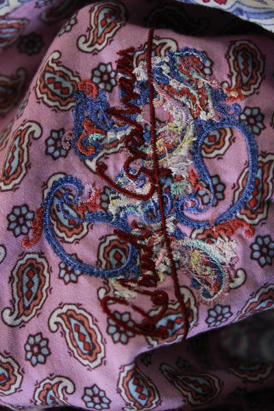 Robert Graham Womens Collared Paisley Cotton Long Sleeve Button-Up Top Size L