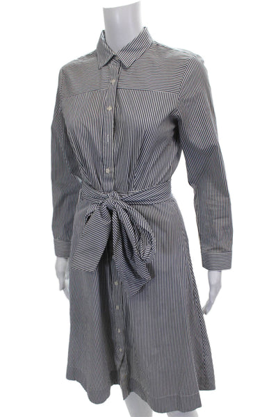 J Crew Womens Shirt Dress Blue Collared Long Sleeve 100% Cotton Button Size 2