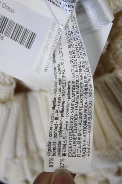 Zara Womens Sweater Dress Ivory Cotton Sleeveless Round Neck Size M