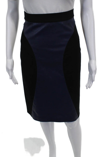 Rebecca Minkoff Womens Leather Pencil Skirt Black Zip Knee Length Size 8