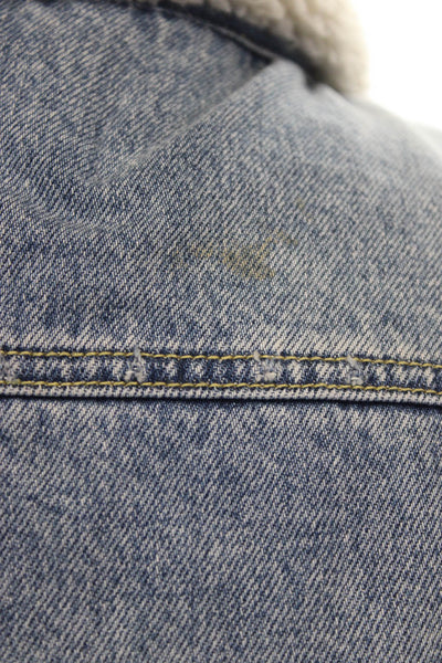 Allsaints Mens Blue Cotton Button Jacket Size M