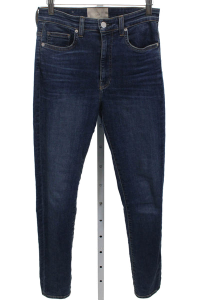 CQY Women Blue Skinny Jeans Mid Rise Button Fly Cotton Size 29