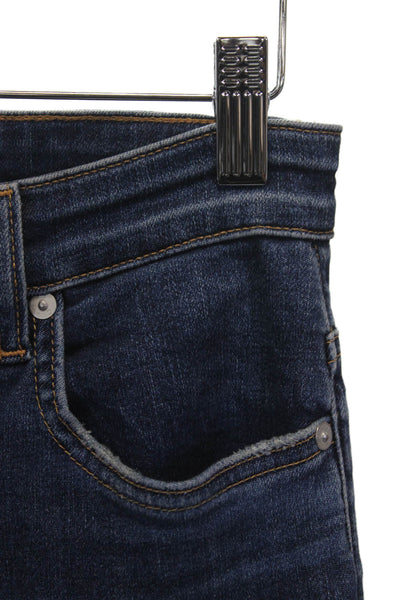 CQY Women Blue Skinny Jeans Mid Rise Button Fly Cotton Size 29