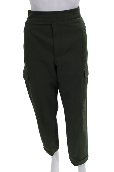 Athleta Womens Ankle Pants Green Polyester Zip Size 12