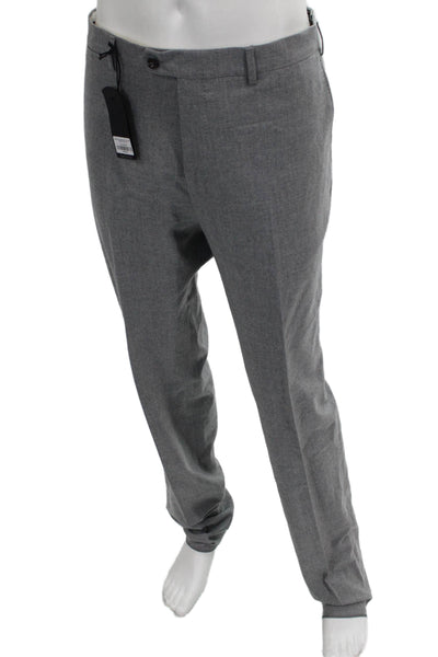 Pescarolo Mens Cashmere Dress Pants Gray Button Size 54